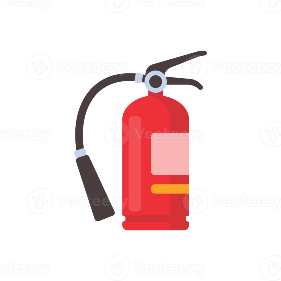 red fire extinguisher for suppressing fire in buildings png