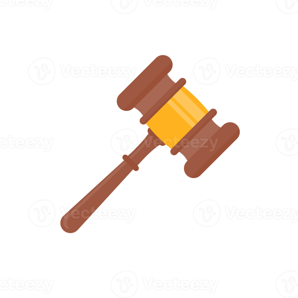 judge hammer Use knocks to decide a lawsuit. A wooden hammer to hit the auction close. png