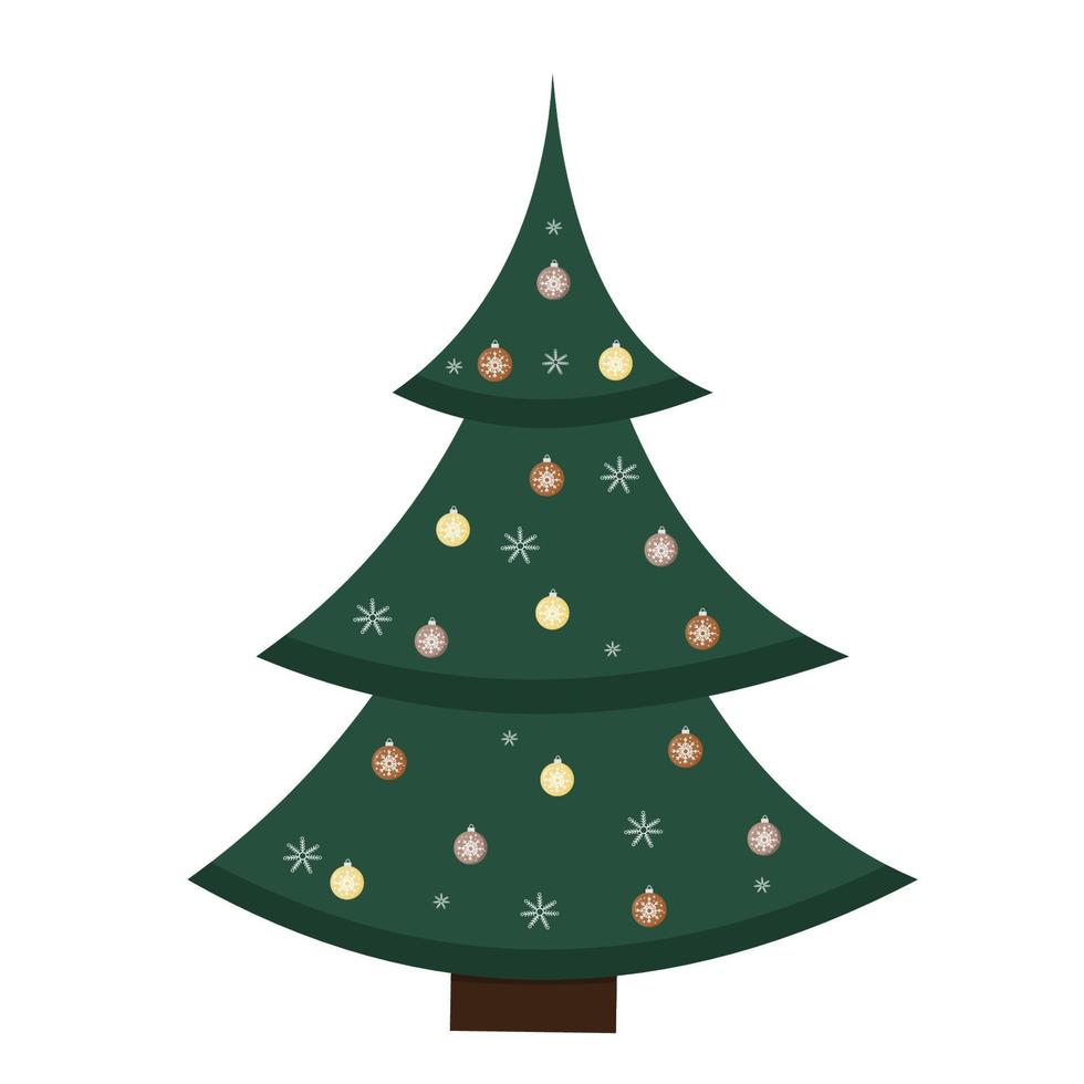 árbol de Navidad. árbol de año nuevo con heraldos, bombilla. vector