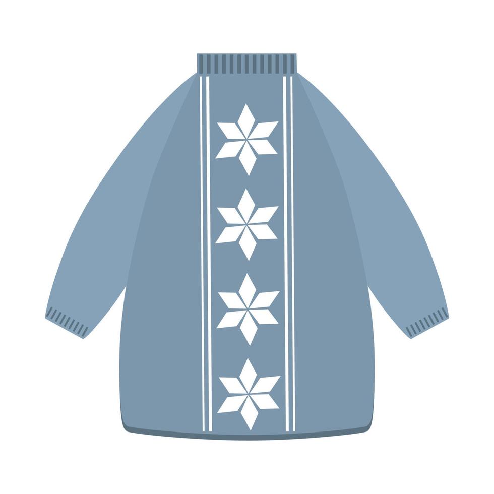 Winter clothes, sweater, pullover, jumper in cute cartoon style vector