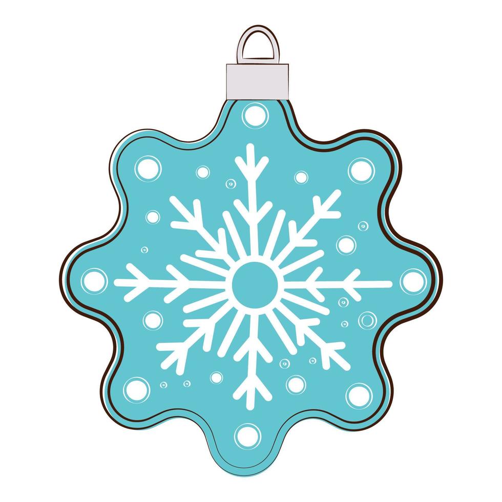 juguetes navideños dibujados a mano en color azul. campana de juguete de navidad de vacaciones para abeto. vector