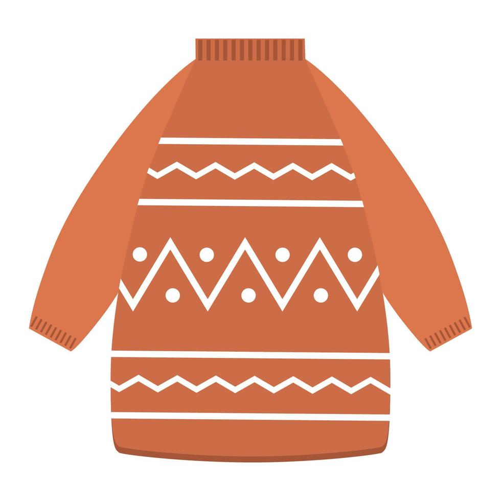 Winter clothes, sweater, pullover, jumper in cute cartoon style vector