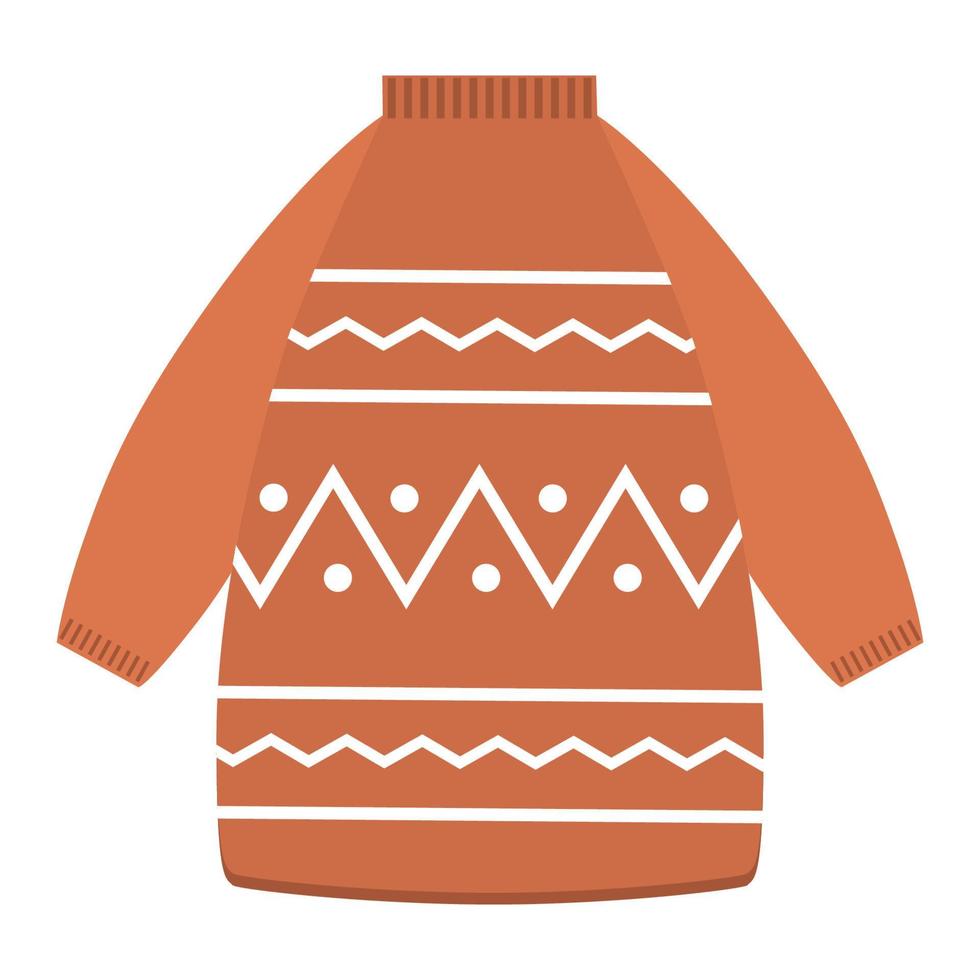 Winter clothes, sweater, pullover, jumper in cute cartoon style vector