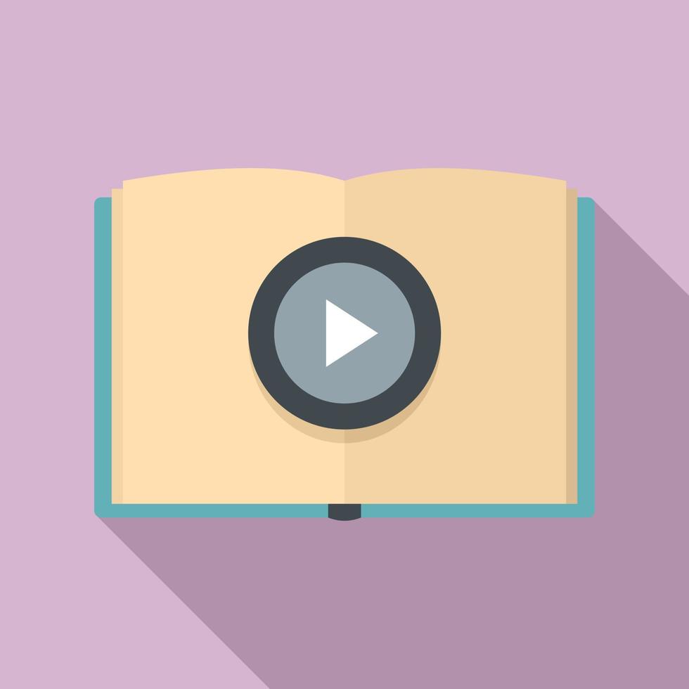 Online book learning icon, flat style vector