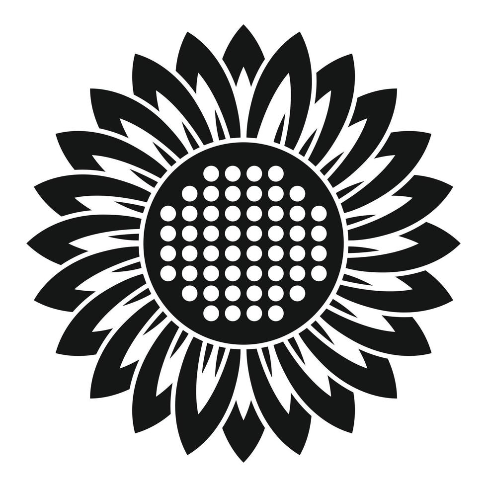 icono de girasol de jardín, estilo simple vector