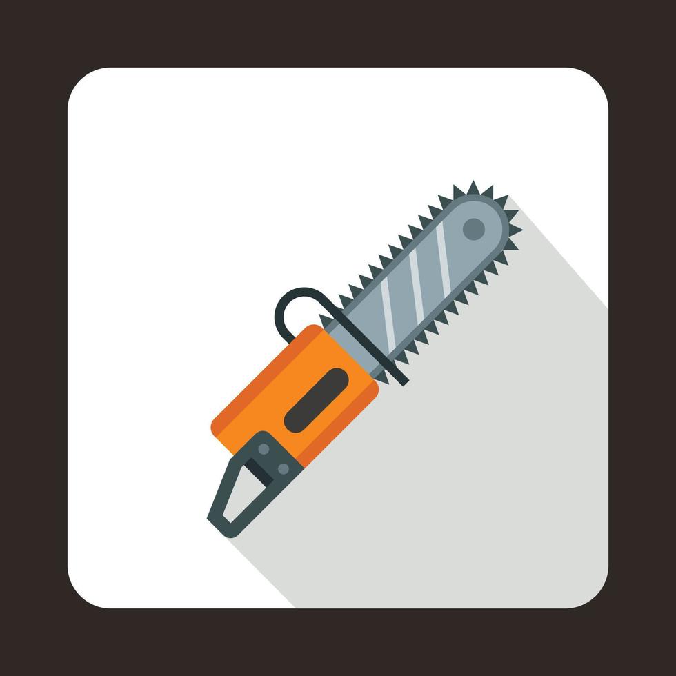 Chainsaw icon, flat style vector