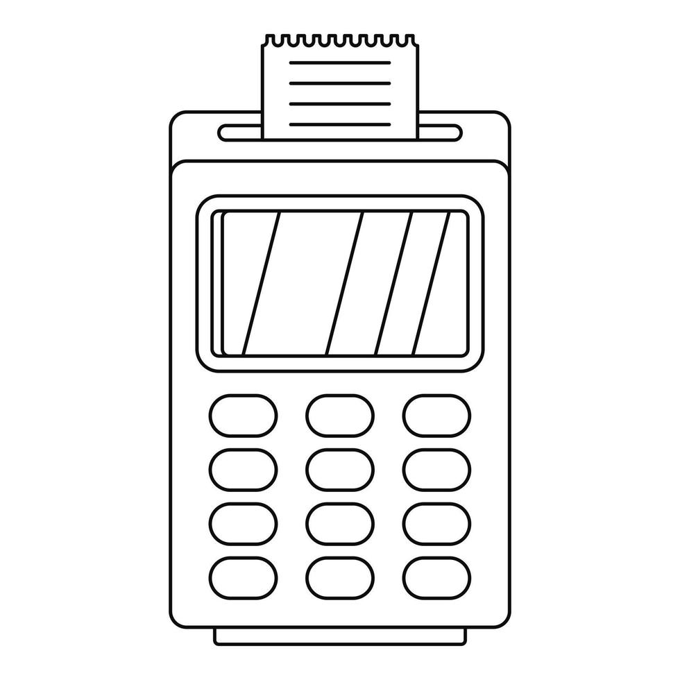 Terminal cashless payment icon, outline style vector