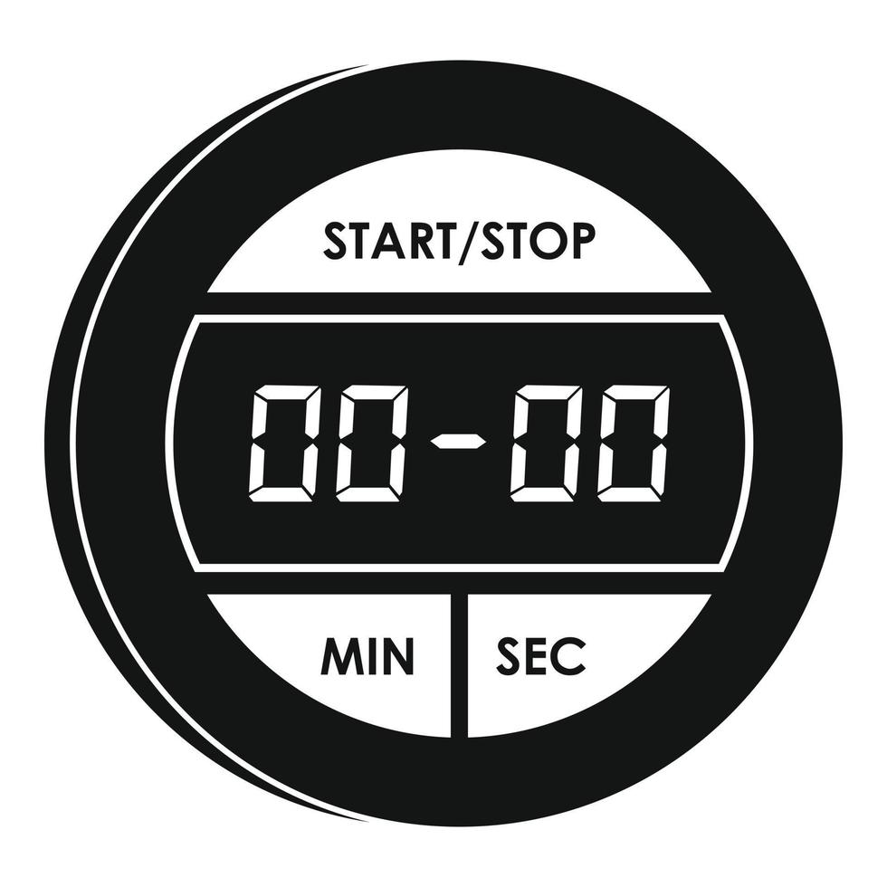 Digital stopwatch icon, simple style vector