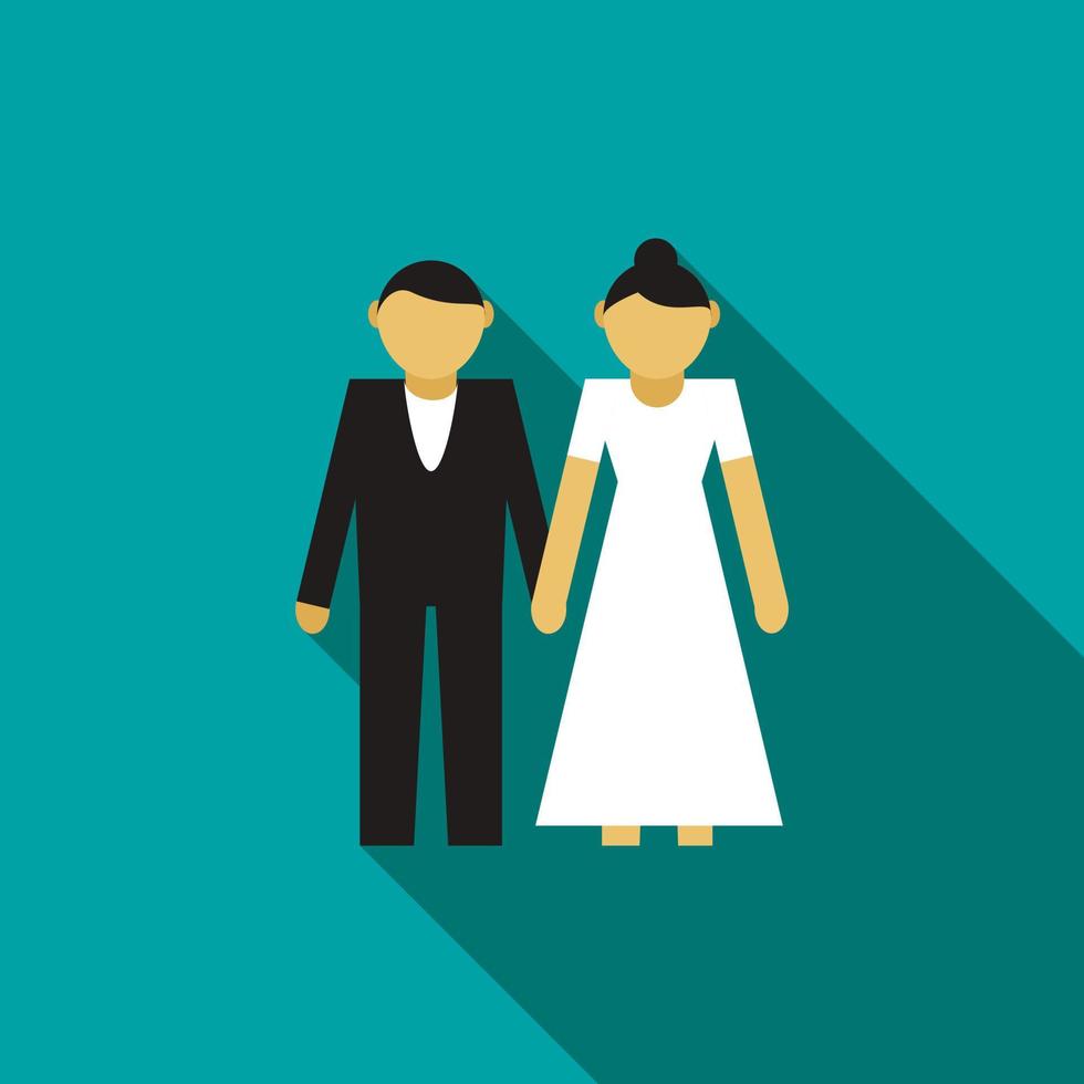 Wedding couple icon, flat style vector