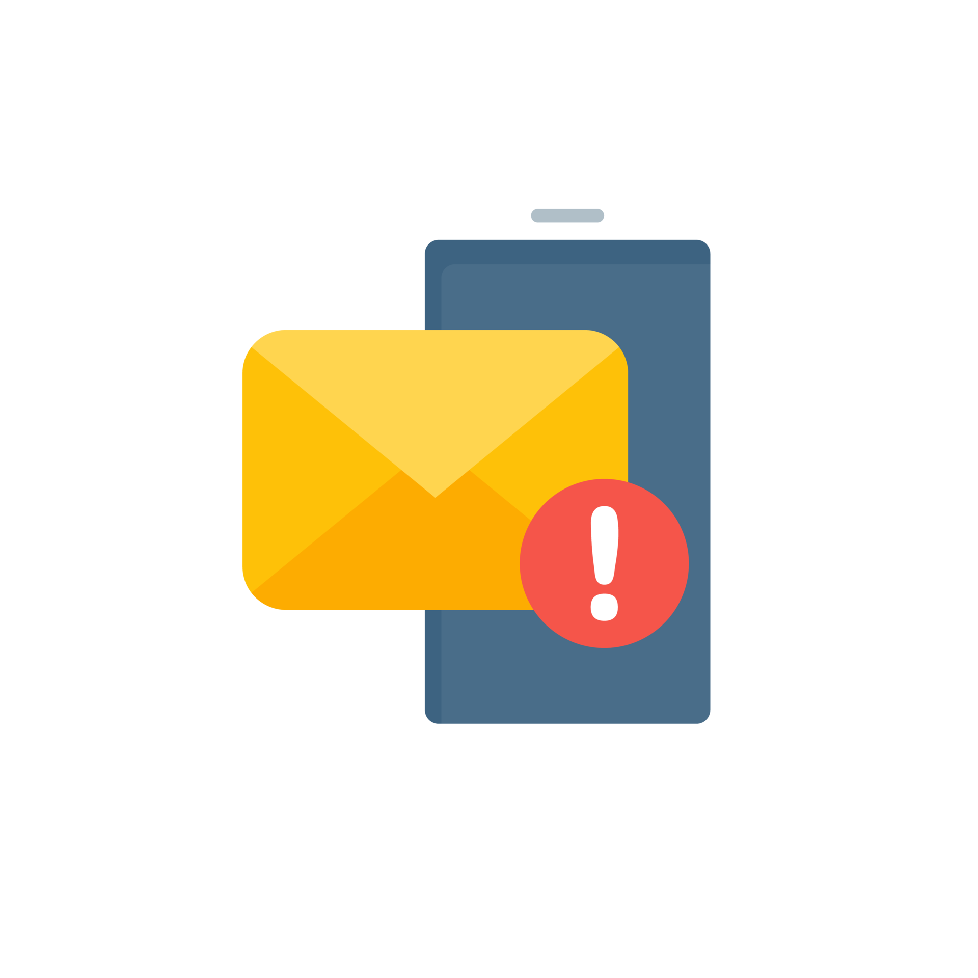 Yellow envelope. The concept of communication and email notification