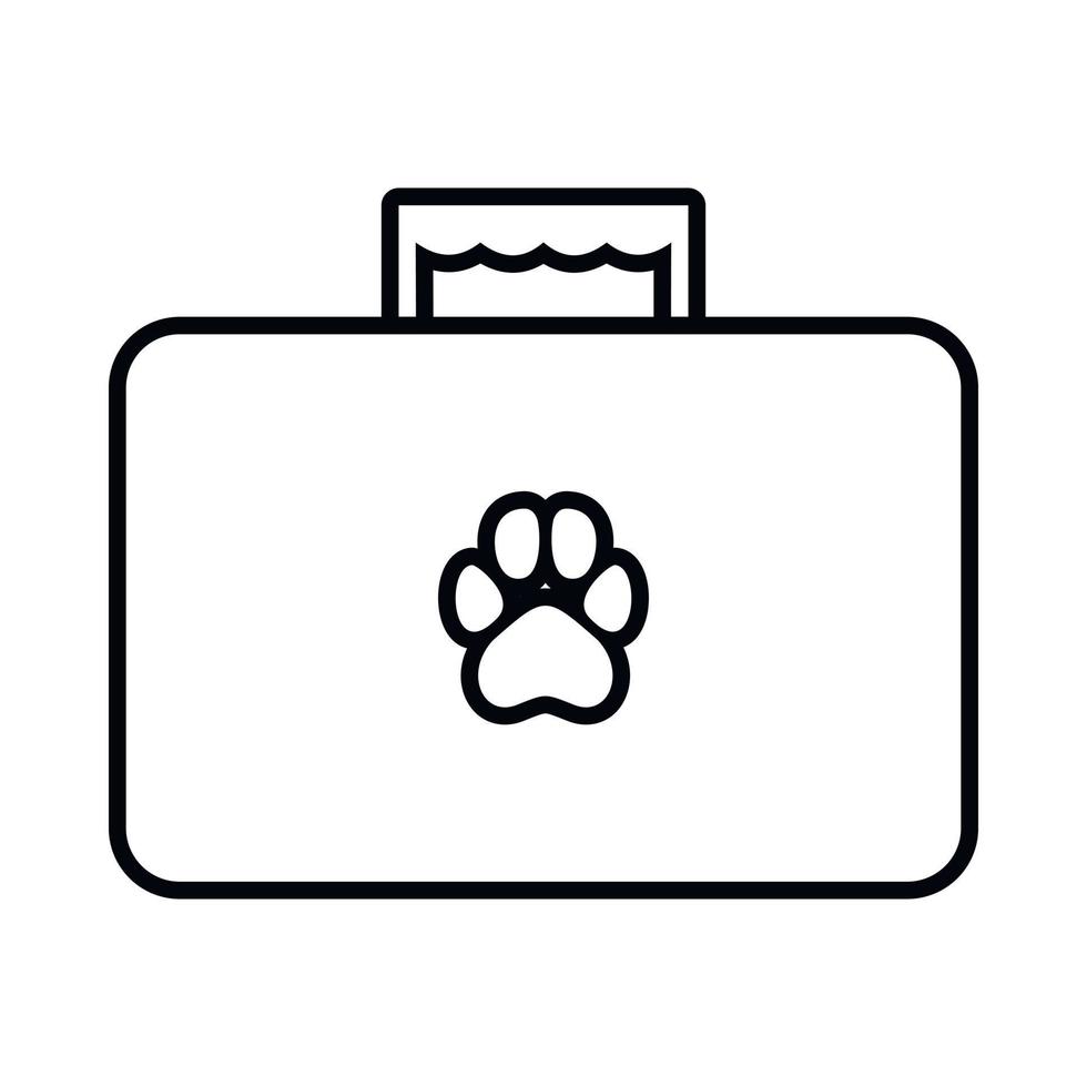 Suitcase for animals icon, outline style vector