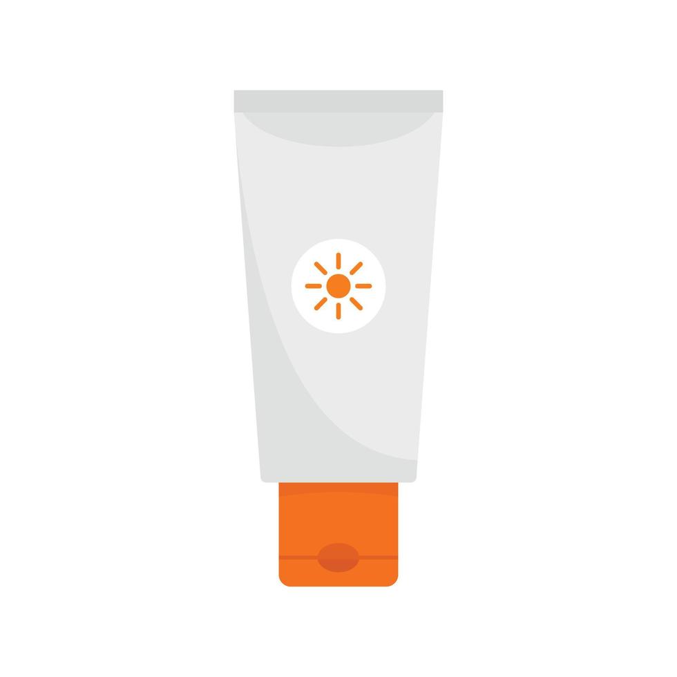 Sun lotion tube icon, flat style vector
