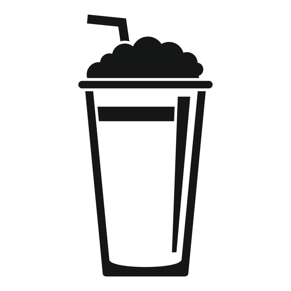 Ice coffee cup icon, simple style vector
