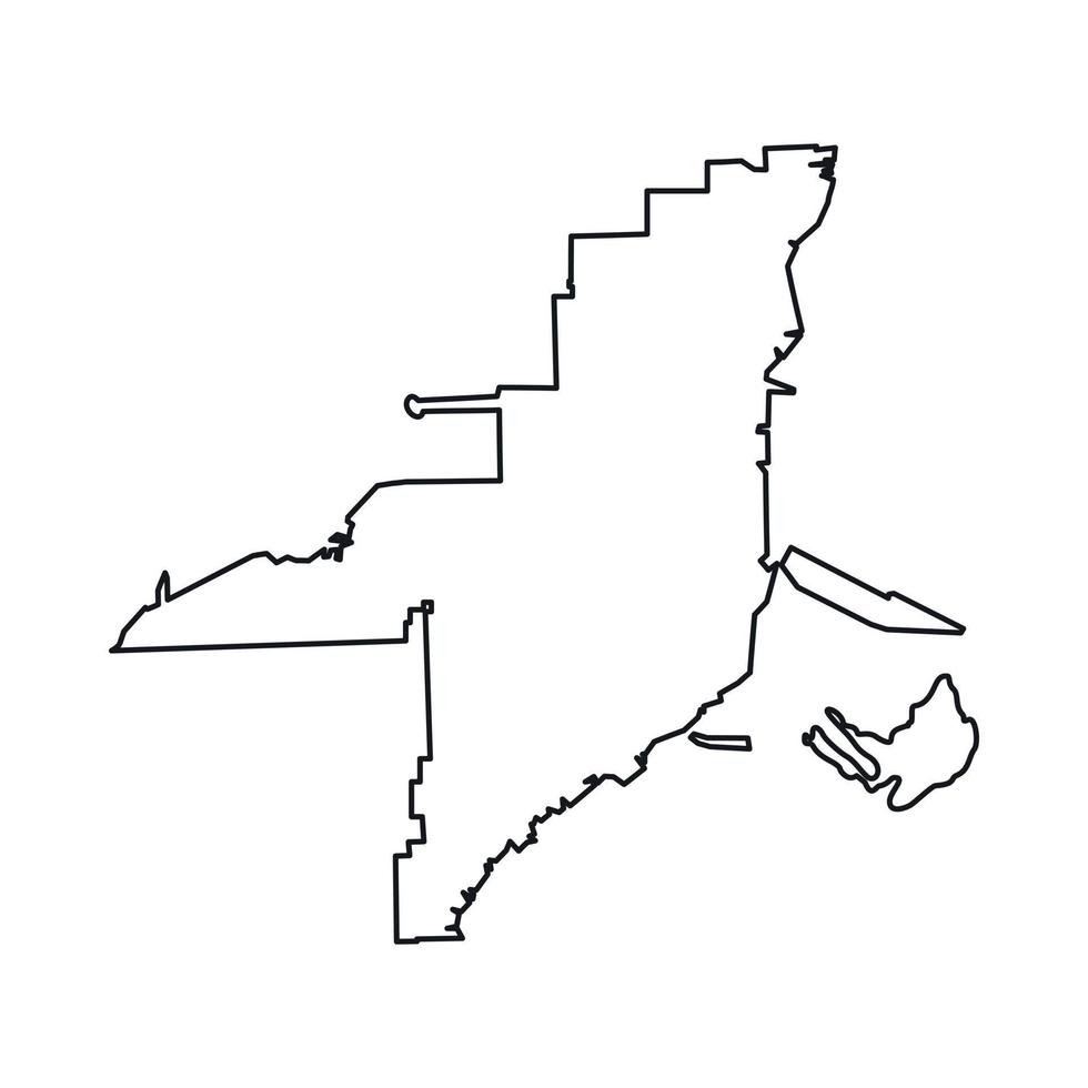 icono de mapa de florida, estilo de contorno vector