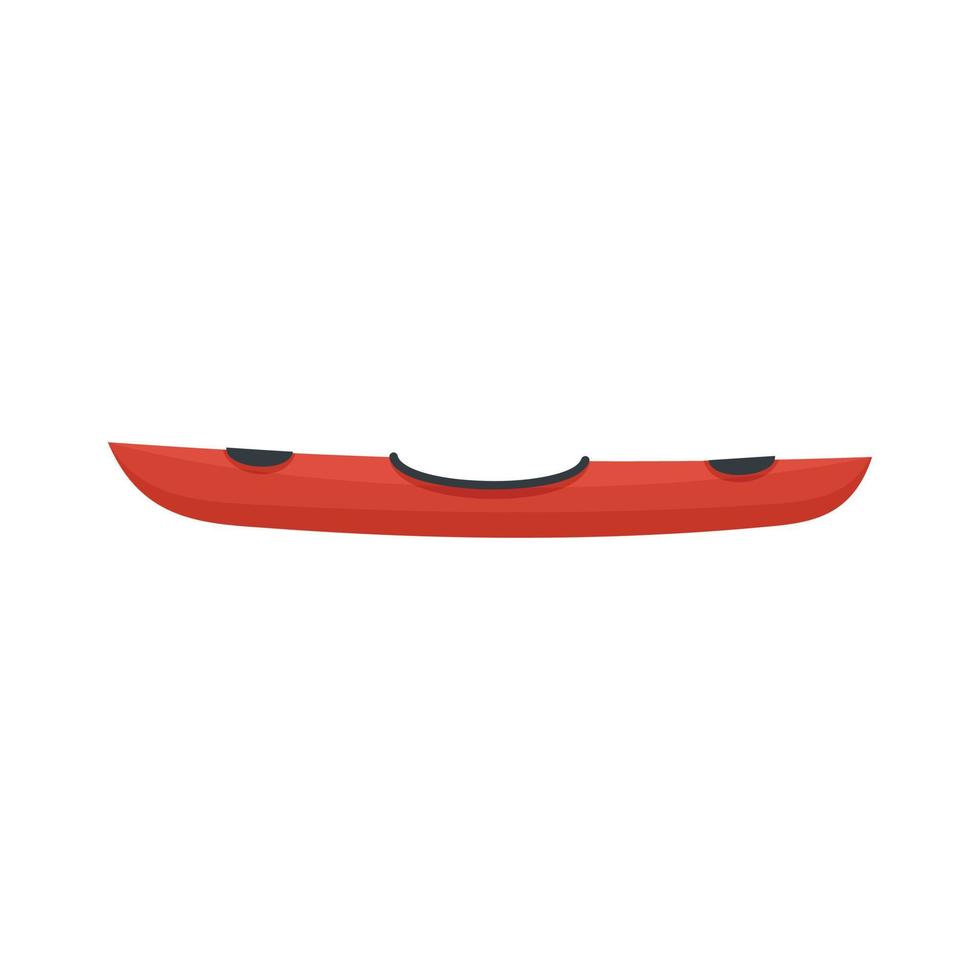 Side view kayak icon, flat style vector