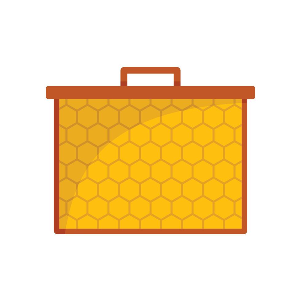 icono de miel hexagonal, tipo plano vector