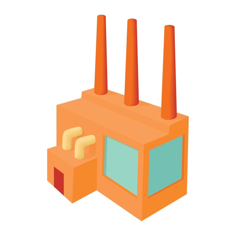 Chemical plant icon, cartoon style vector
