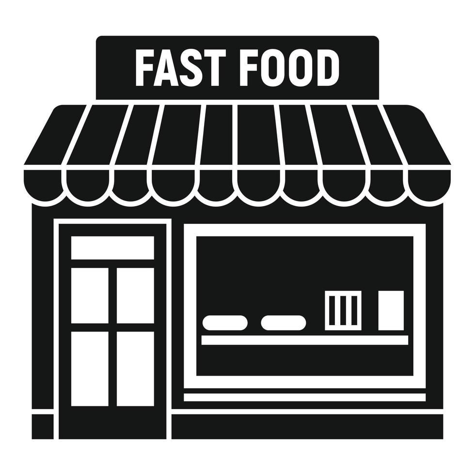 icono de tienda de comida rápida, estilo simple vector