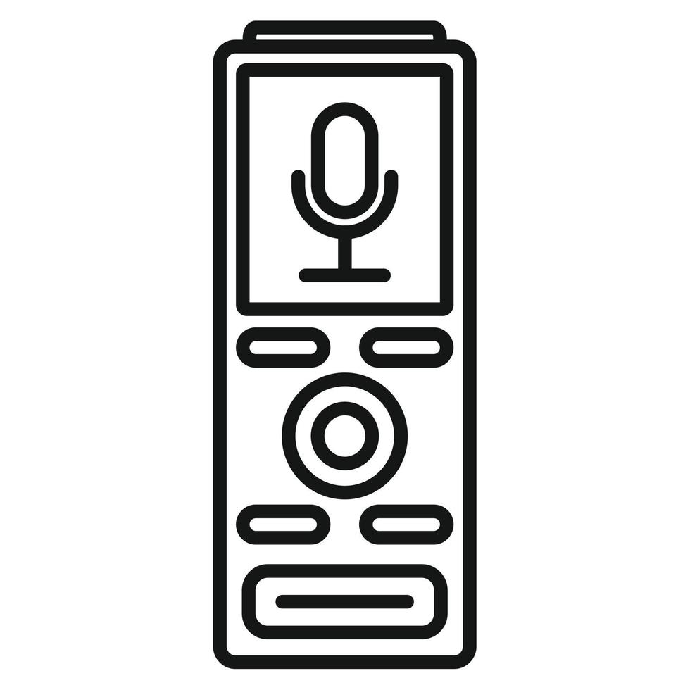 Digital dictaphone icon, outline style vector