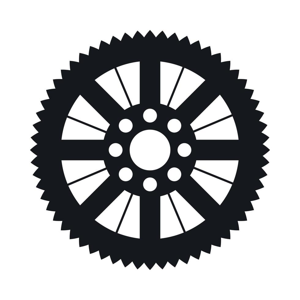 rueda dentada, de, bicicleta, icono, simple, estilo vector