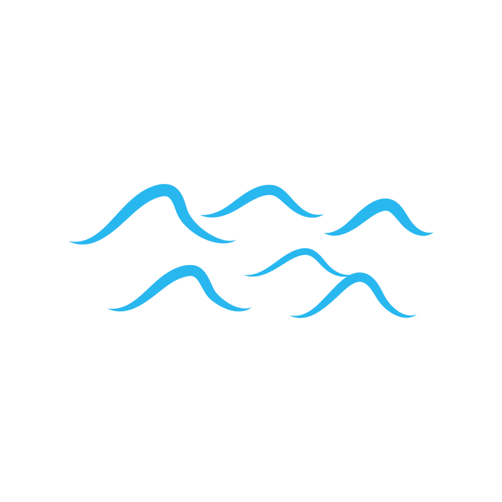blue water wave line icon in the sea png