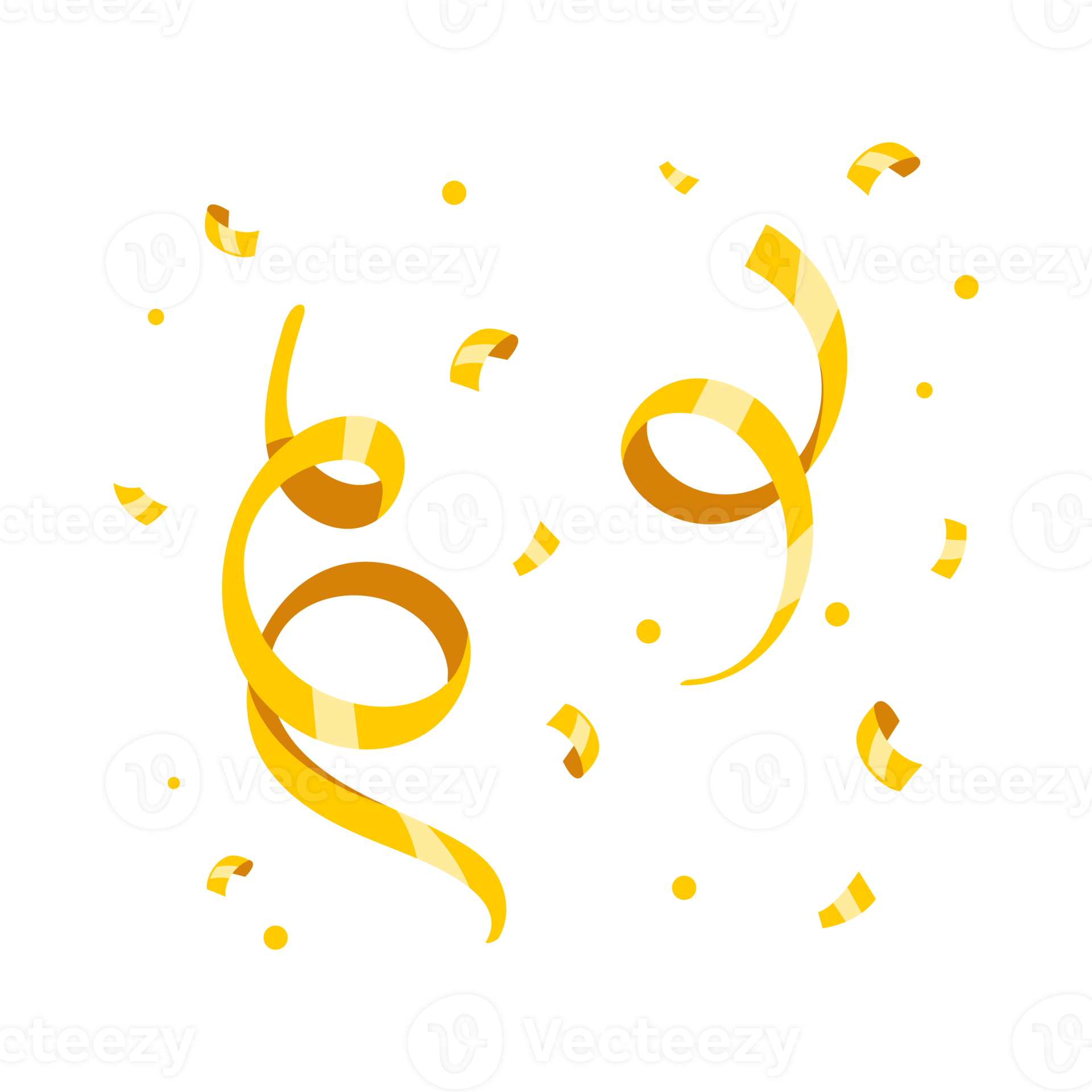 Confetti colorful rolls of paper Confetti floating from the birthday