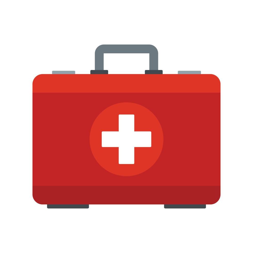 First aid kit icon, flat style vector