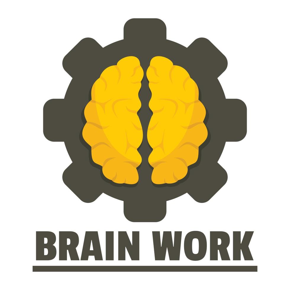 logotipo de trabajo del cerebro lógico, estilo plano vector