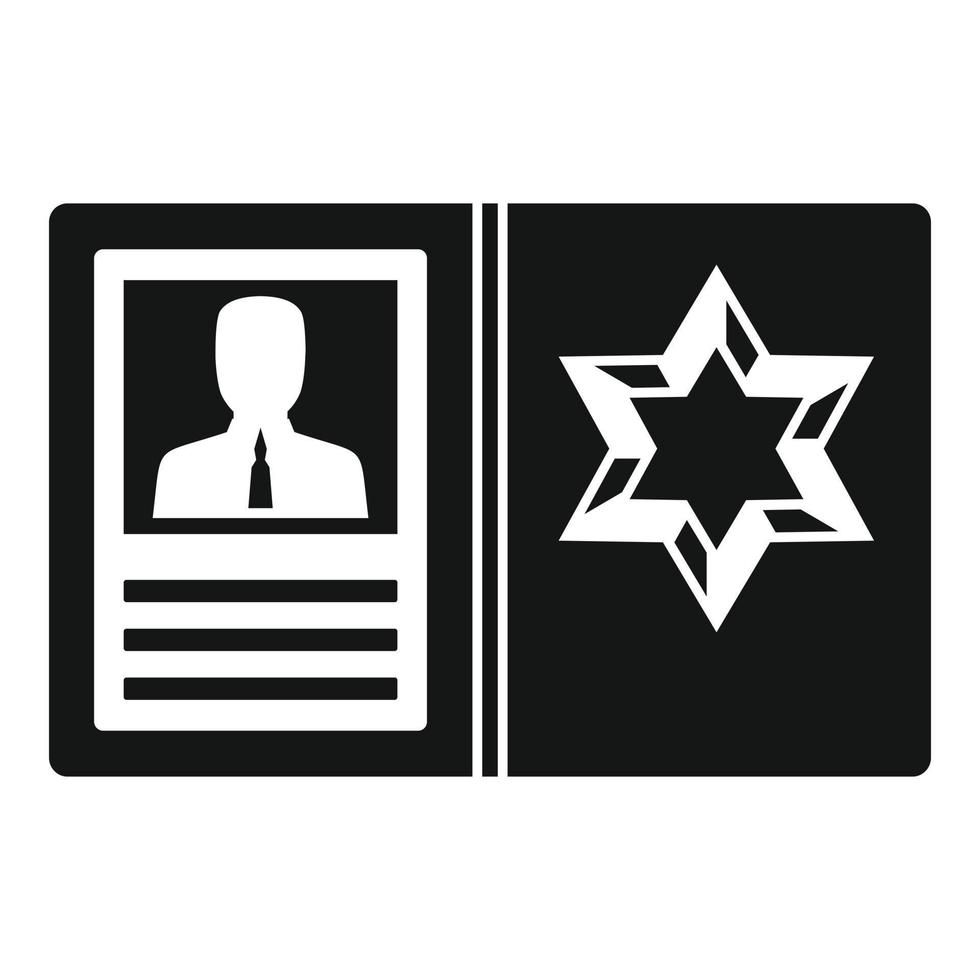 Police man id card icon, simple style vector