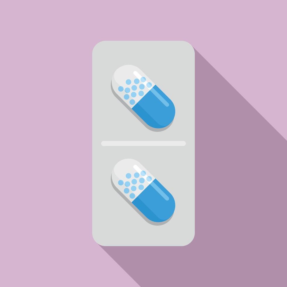 Modern antibiotic capsule icon, flat style vector