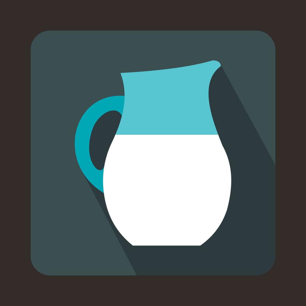 Pitcher of milk icon in flat style vector