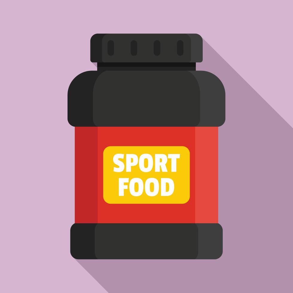 Sport food jar icon, flat style vector