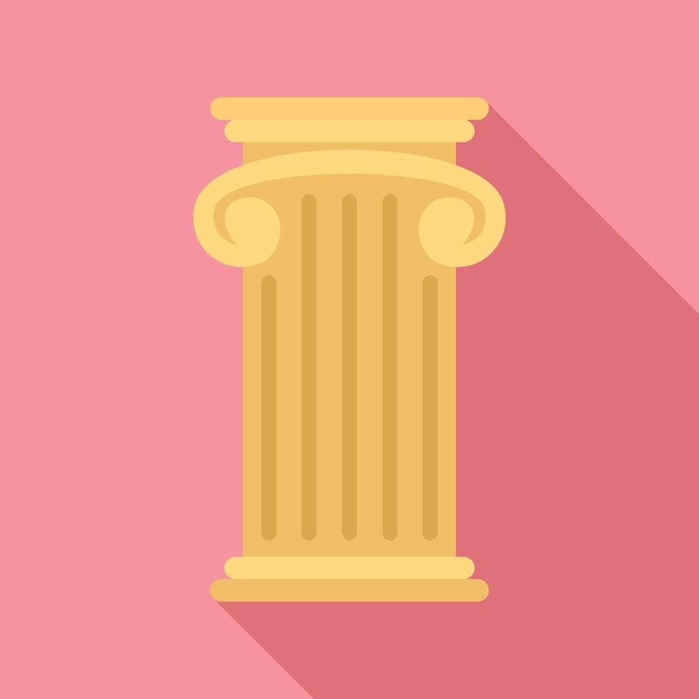 Greek pillar icon, flat style vector
