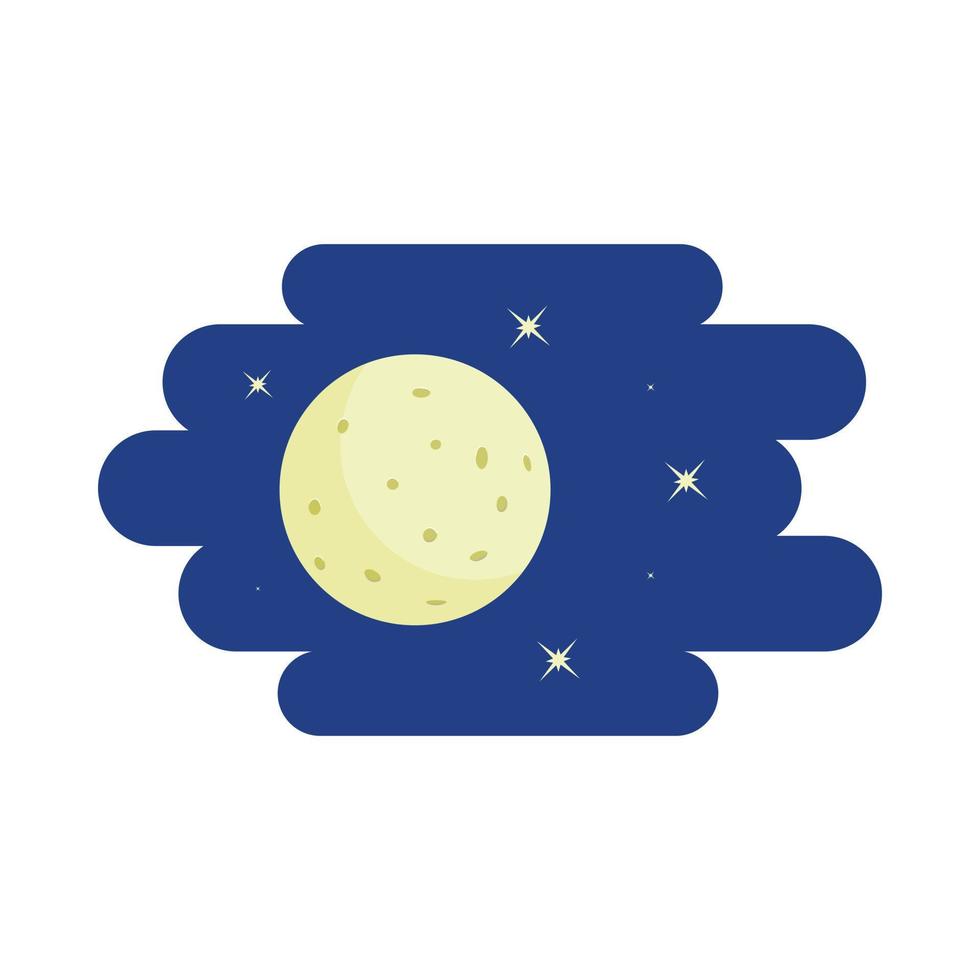 icono de luna y estrellas, estilo de dibujos animados vector