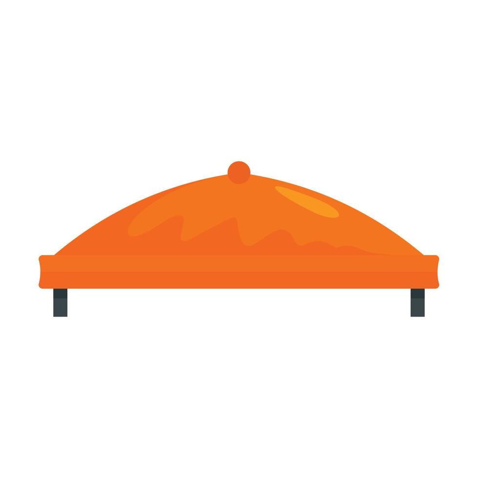 icono de carpa exterior redonda, estilo plano vector