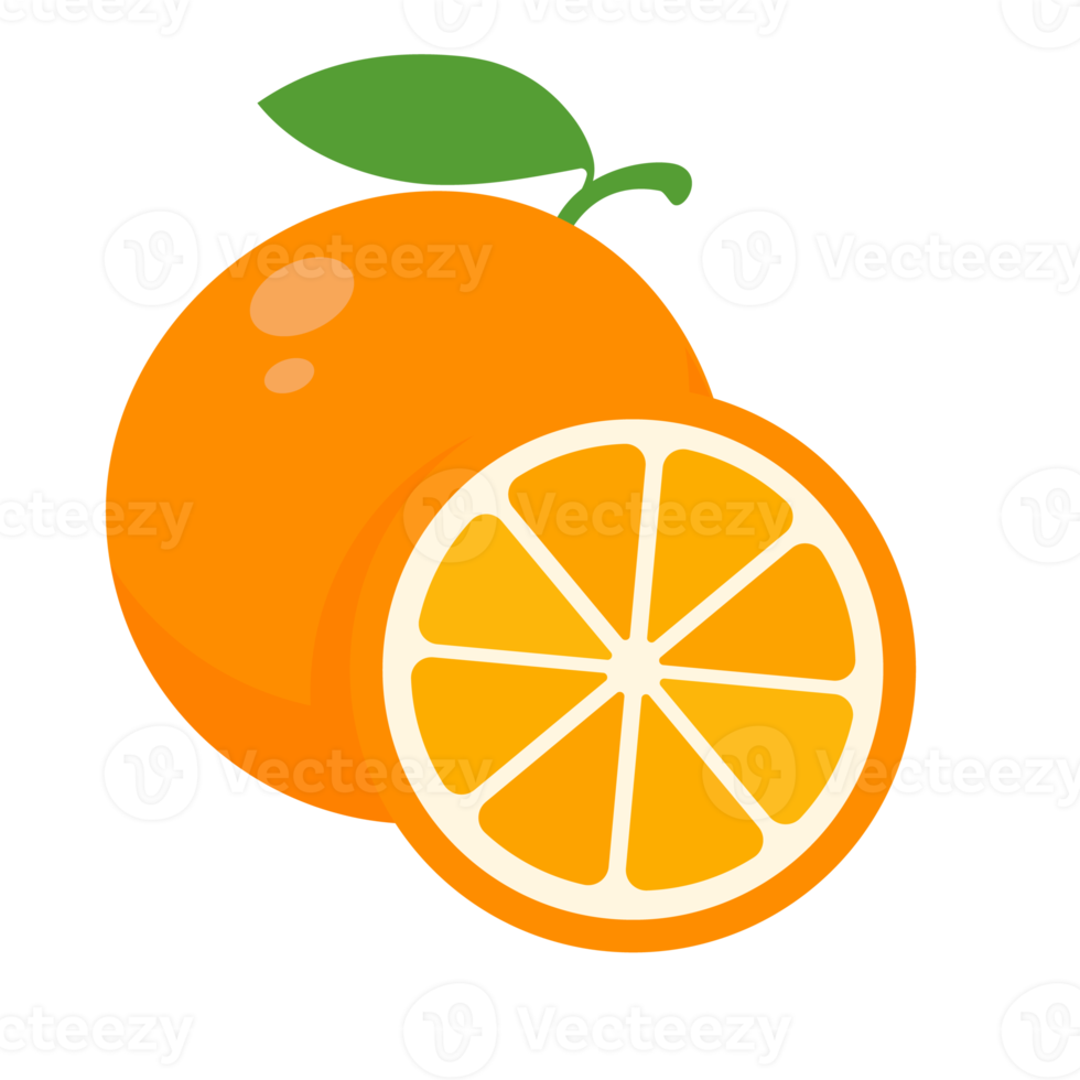Sweet orange fruit. High vitamin oranges are sliced 14491988 PNG