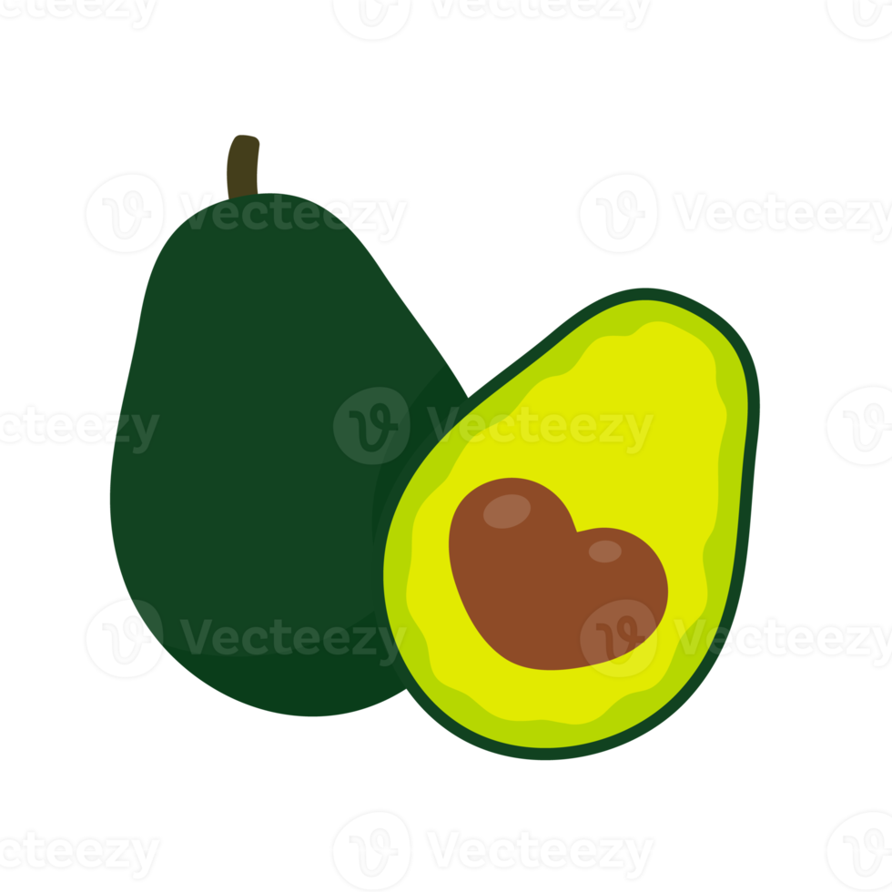 avocado frutta tagliare in pezzi Là è un' il giro seme dentro. per Salute cura png
