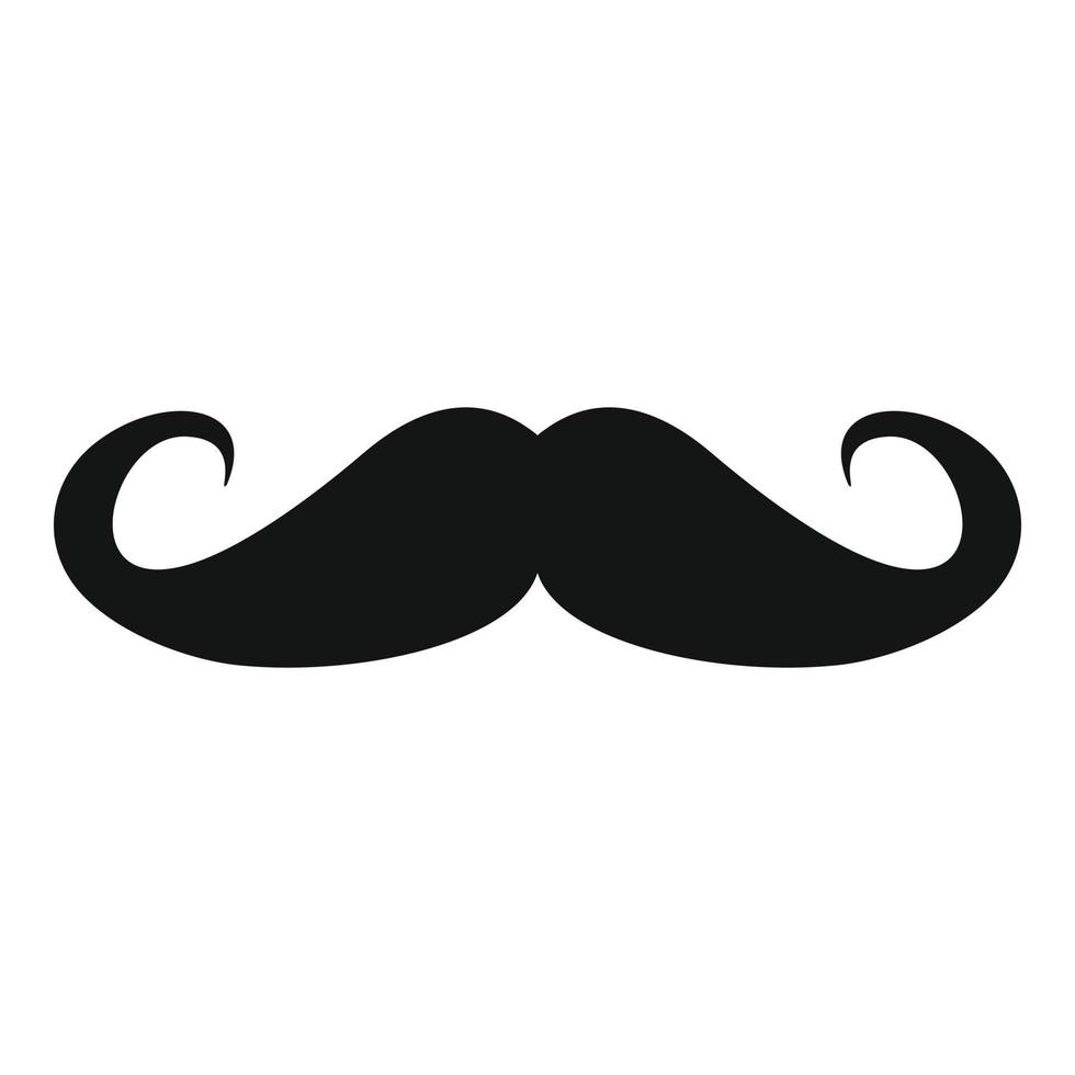 icono de bigote pesado, estilo simple. vector