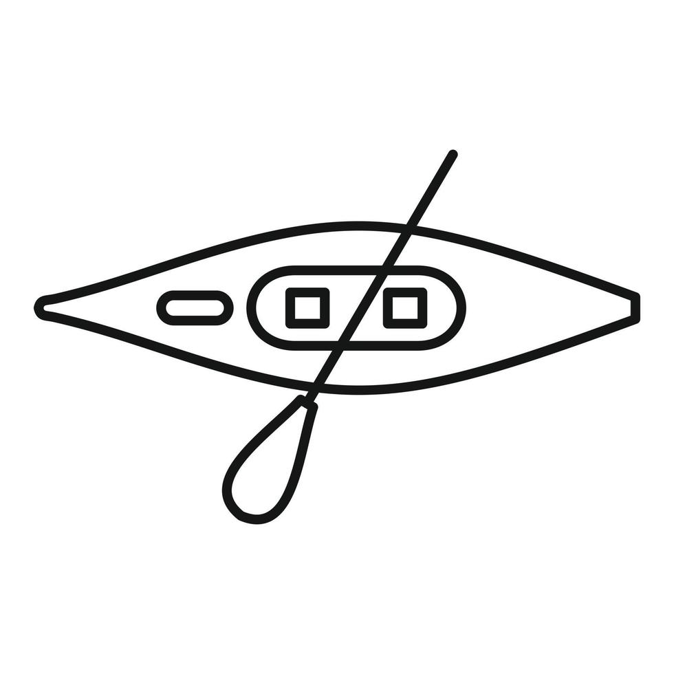 Top view sport kayak icon, outline style vector