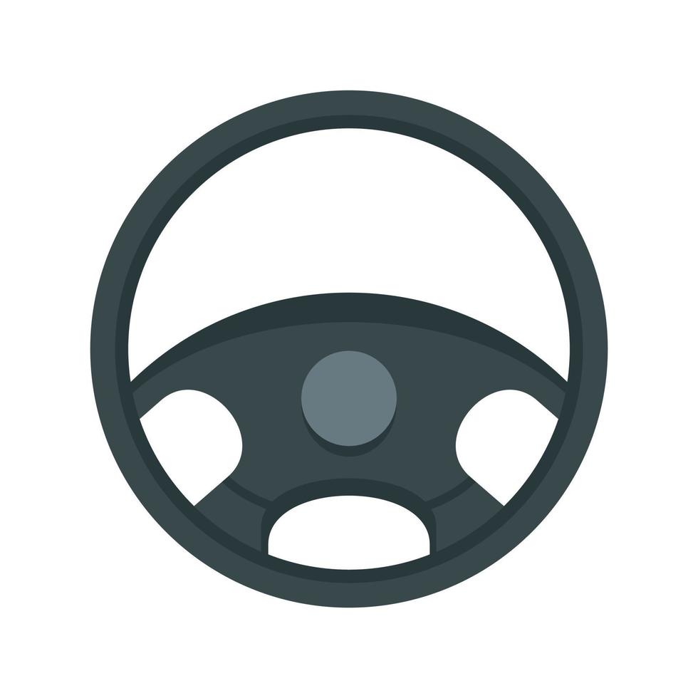 icono de volante de coche, estilo plano vector