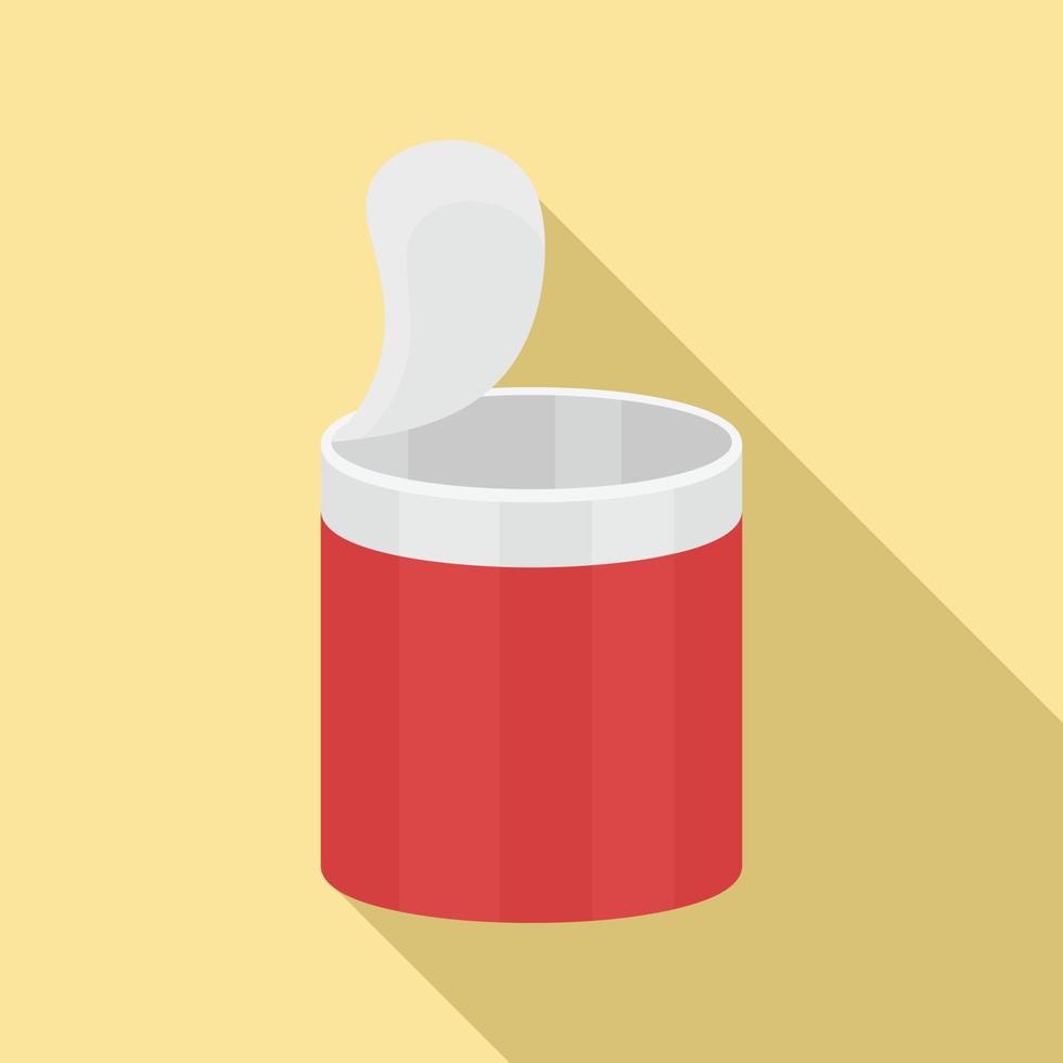Open food can icon, flat style vector