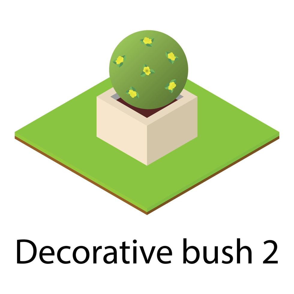 Round bush icon, isometric style vector