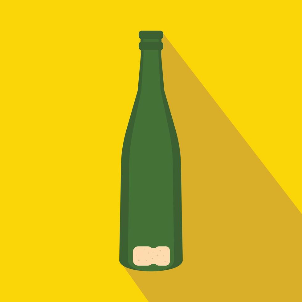 icono de botella de vino vacía, estilo plano vector