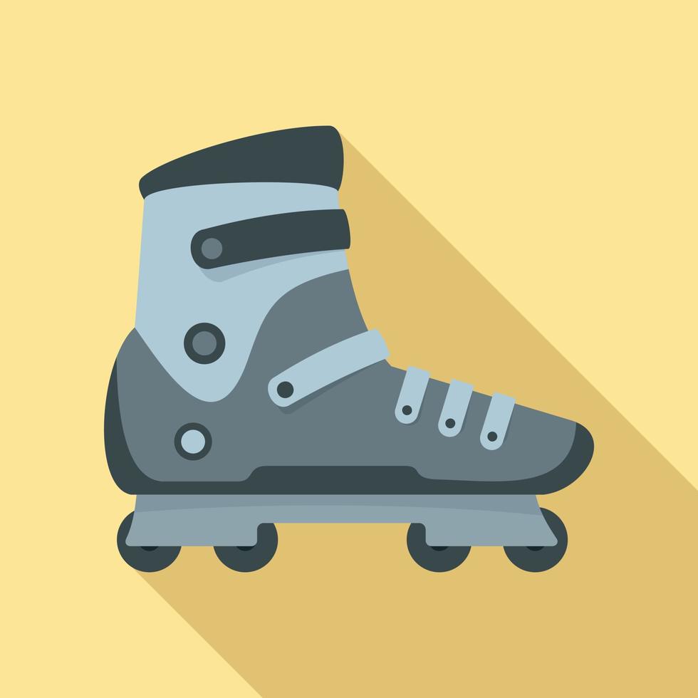 Extreme sport inline skates icon, flat style vector