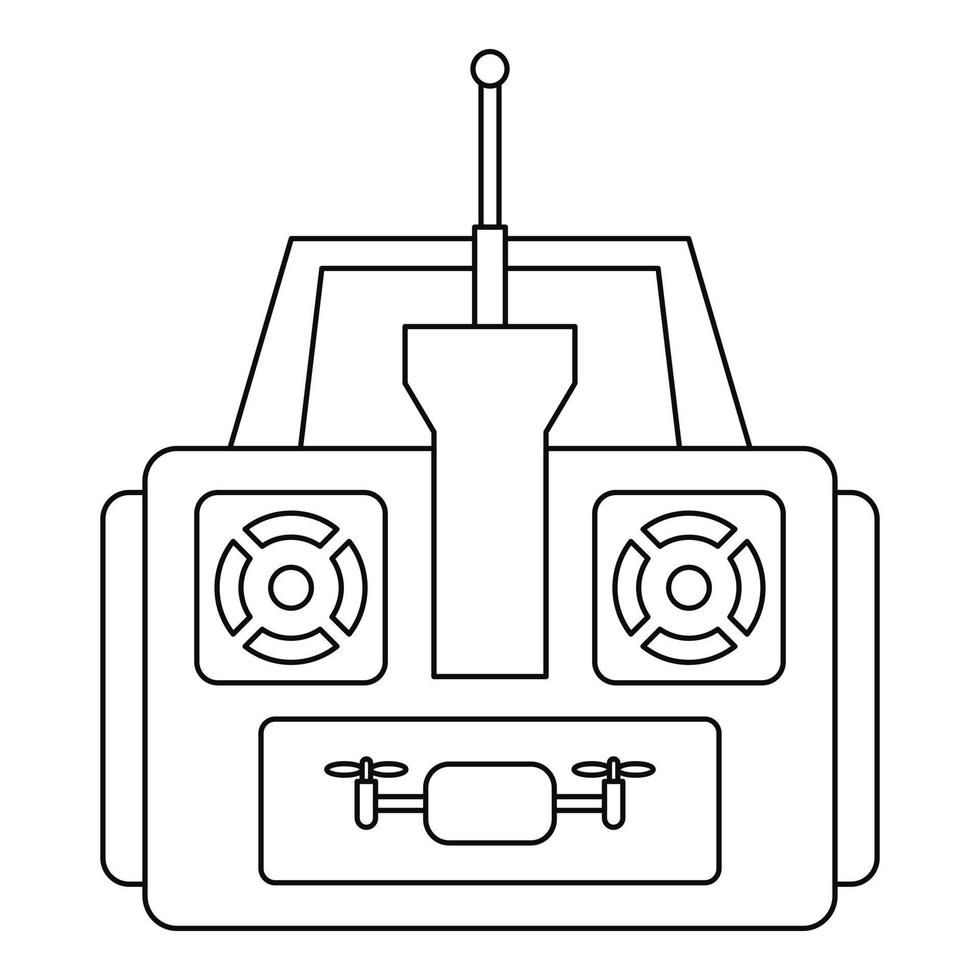 icono de control remoto de drones aéreos, estilo de contorno vector