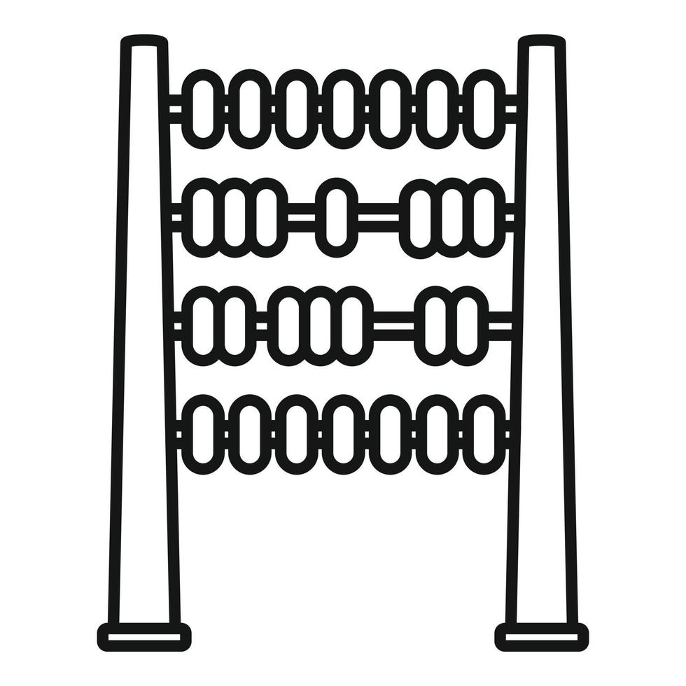 Abacus wood icon, outline style vector