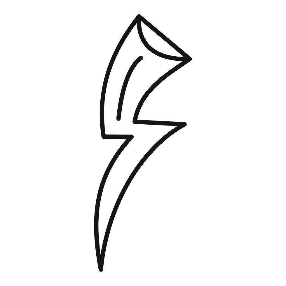 Shock lightning bolt icon, outline style vector