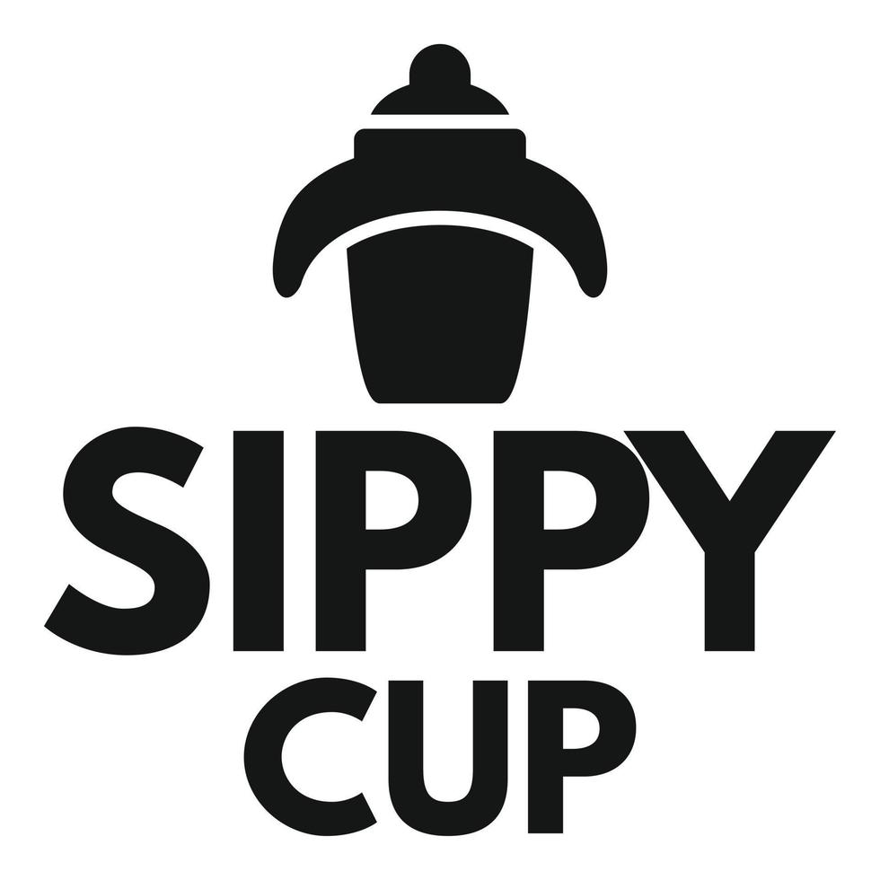 Kid sippy cup logo, simple style vector