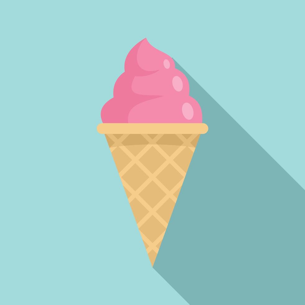Milk shake ice cream icon, flat style vector