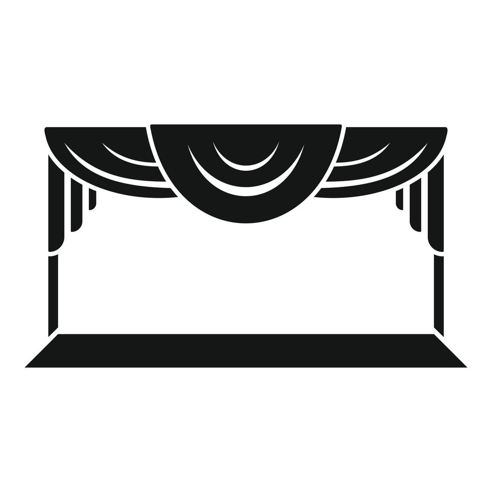 Theater scene icon, simple style vector